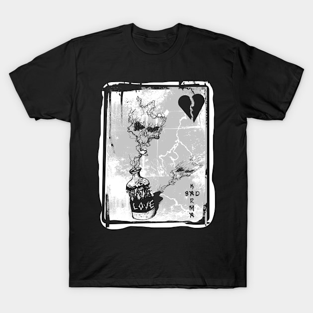 Skull, Digital Art, Love and Hate T-Shirt by Lenny241